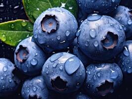 Expressive blueberry watercolor painting, generative AI photo