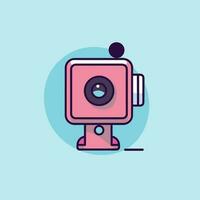 Vector of a camera with a lens on top