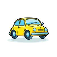 Vector of a vibrant yellow car against a clean white backdrop