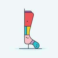 Vector of a vibrant and whimsical leg shaped object on a flat surface