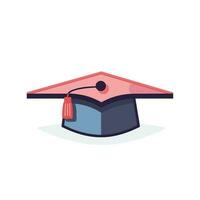 Vector of a graduation cap with a tassel on a flat surface
