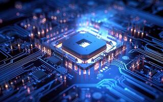 Central Computer Processors CPU 3D design concept. . photo