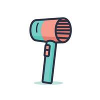 Vector of a modern pink and blue hair dryer on a clean, white background