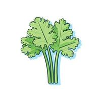 Vector of a flat icon vector of a bunch of broccoli on a white background