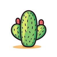 Vector of a flat green cactus with two red dots on it