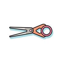 Vector of a pink handled scissors on a plain white background