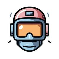 Vector of a flat helmet with goggles on top