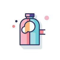 Vector of a heart shaped bottle on a flat surface