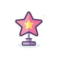 Vector of a pink star on a purple stand