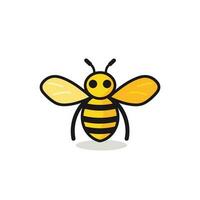 Vector of a smiling bee on a flat surface