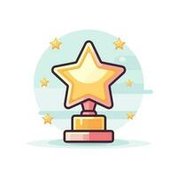 Vector of a gold star award on a white background