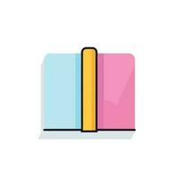 Vector of a yellow bookmark resting on top of a book