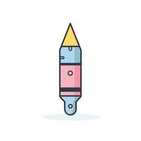 Vector of a yellow topped pencil on a clean white background