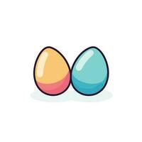 Vector of two colorful eggs on a plain white background