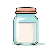 Vector of a glass jar with a wooden lid, isolated on a flat surface