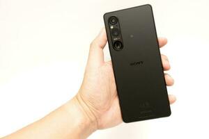 samut prakan, Tailandia jun 30 2023 sony xperia 1 marca 5 5 o sony xperia 1v. un nuevo tecnología desde sony foto