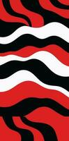 simple geometric red white pattern with a wave image, in the style of moody black and white, superflat style, julian opie, horizontal stripes, minimalistic black and white sketches, dark black vector