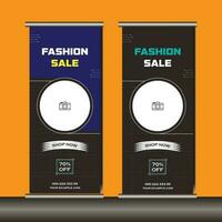 Roll Up Banner Design, Fashion Sale Banner Template vector