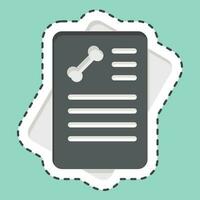 Sticker line cut Report. related to Orthopedic symbol. simple design editable. simple illustration vector