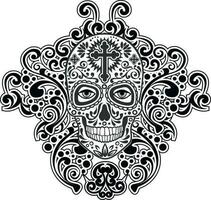 Holy Death, Day of the Dead, mexican sugar skull vector