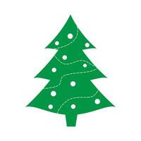 Christmas green hand drawn tree vector