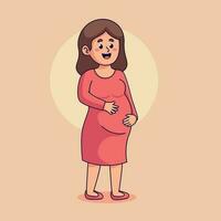 Cartoon pregnant mother vector