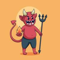 Cartoon red devil isolated vector