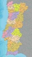 detallado político vector mapa de Portugal
