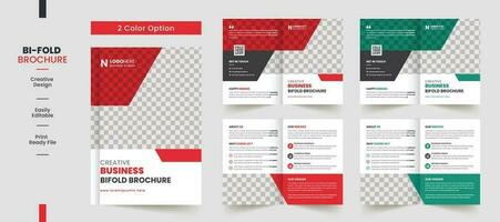 Clean Corporate bifold brochure template premium style with modern style and clean concept use for business proposal and business profile vector