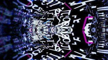 Traveling down a digital tunnel of chaotic numbers and letters - Loop video
