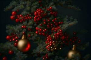 Navidad decoraciones antecedentes con texto espacio ai generado foto