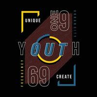 youth create lettering abstract, typography design vector, graphic illustration, for t shirt vector