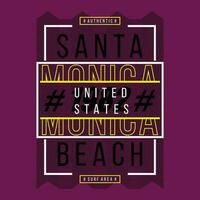 santa monica graphic design, typography vector, illustration, for print t shirt, cool modern style vector