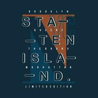 staten island lettering typography vector, abstract graphic, illustration, for print t shirt vector