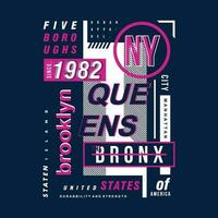 brooklyn queens vector, graphic design, fashion illustration, for casual style print t shirt vector