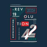 revolution lettering abstract, typography design vector, graphic illustration, for t shirt vector