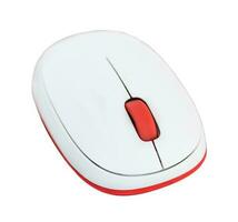 Computer wireless mouse front view clipping path, isolated on white or transparent background. photo
