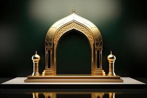 Islamic Podium, luxury Ramadan podium for display product, presentation, stage, base, photo