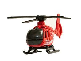 Toy firefighter helicopter , isolated on blank background. photo