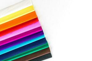 crepe paper, color full on white background photo