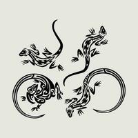 gecko or lizard tattoo designs. animal  decorative gecko or lizard for cutting and print vector