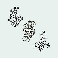 abstract floral design for print. floral design element in black and white vector