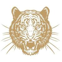 tiger head vector on white background