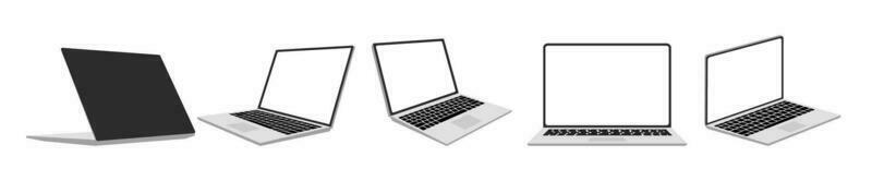 laptop device gadget computer from all view angle vector