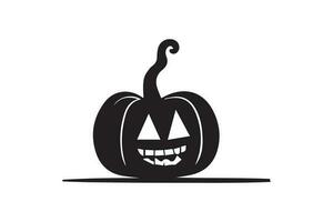 Halloween Pumpkin silhouette Vector Black and white.