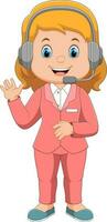 female host and event presenter cartoon character vector