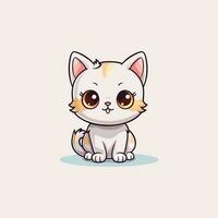 linda gato ilustración gato kawaii chibi vector