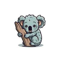 koala hug tree vector illustration