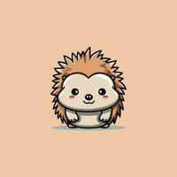 Adorable hedgehog in modern flat style vector