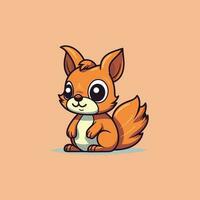 Cute Little Squirrel Cartoon Standing vector